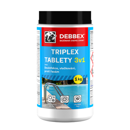 Cranit Triplex tablety – dezinfekcia, proti riasam, vločkovanie 1 kg dóza modrastá