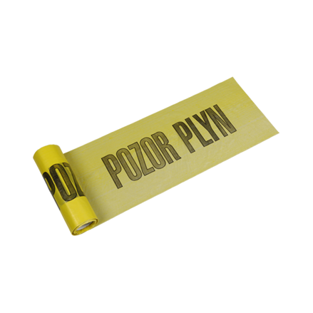 Výstražná fólia 22 cm × 0,08 mm, dĺžka 20 m žltá - PLYN