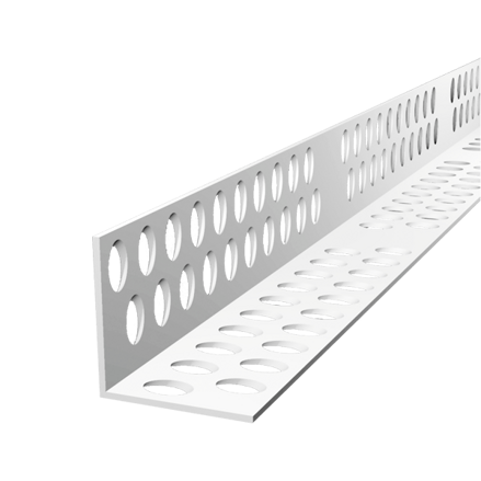 Rohový profil PVC ostrý L 2,5 m biela